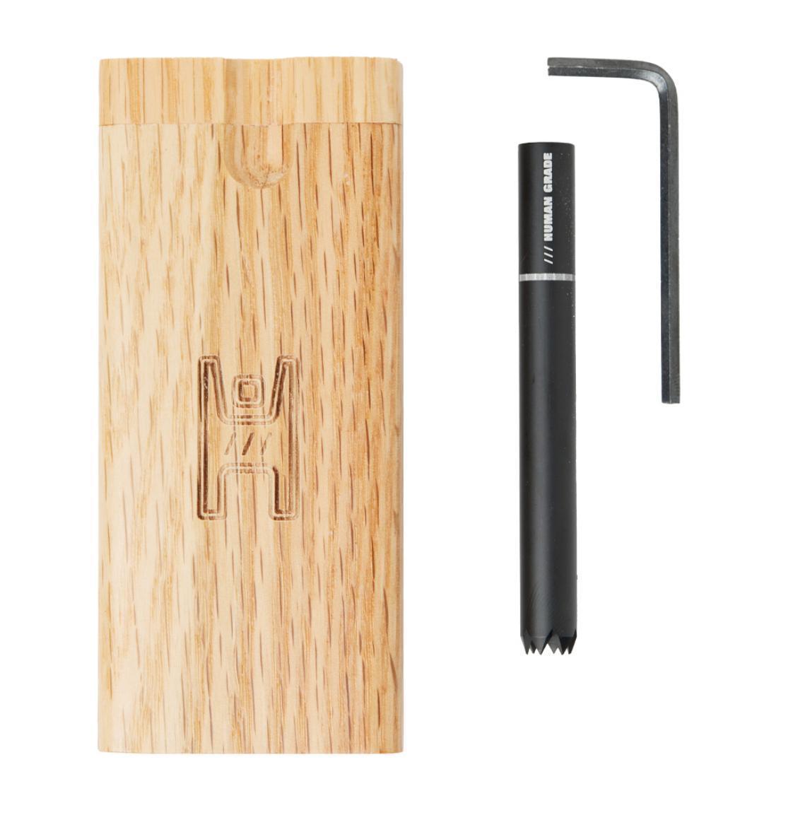 Wooden Dugout - Chillum Pipe - Black
