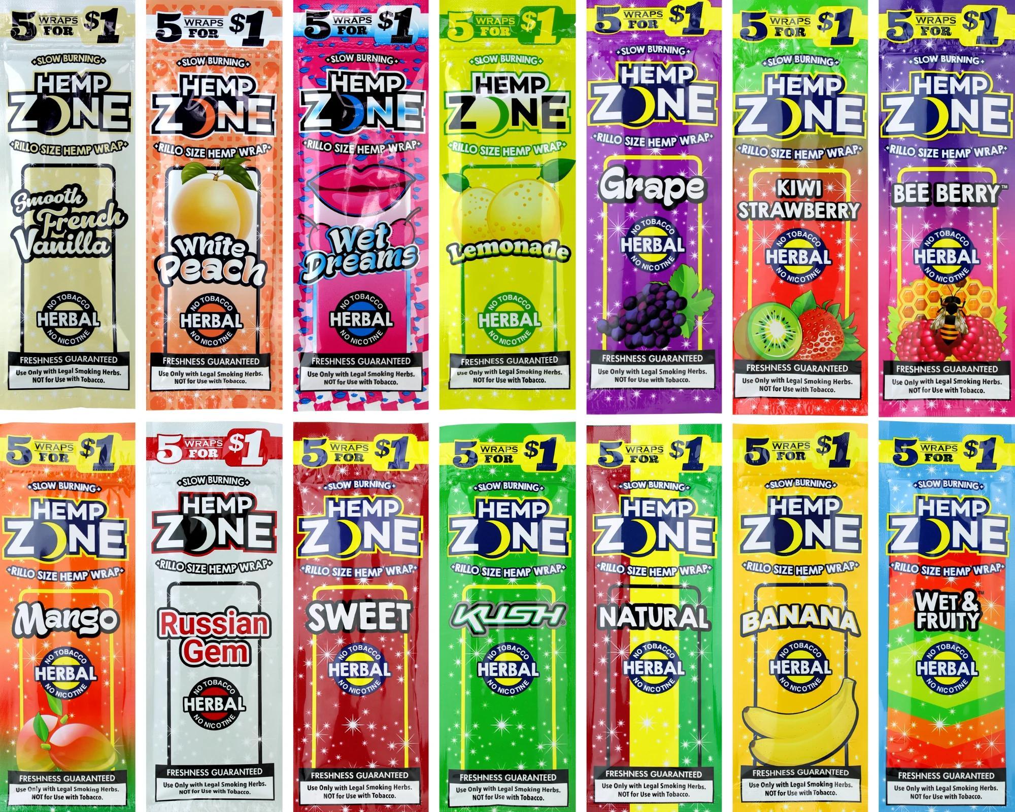 Hemp Zone Bee Berry 75 High Quality Rolling Papers – 15 Packs, Herbal Hemp Wraps + FREE GIFTS 🎁
