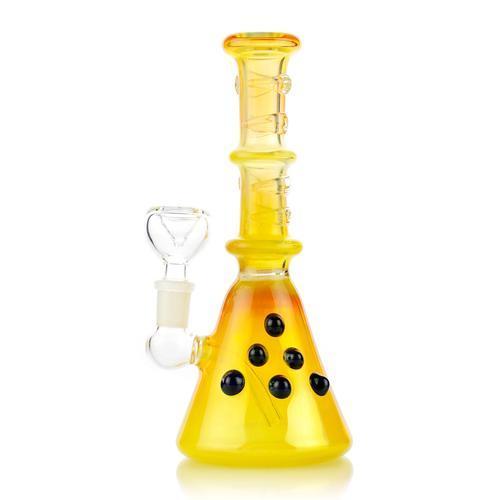 Gold Fumed Beaker w/ Multi Colored Marbles (7276459360412)