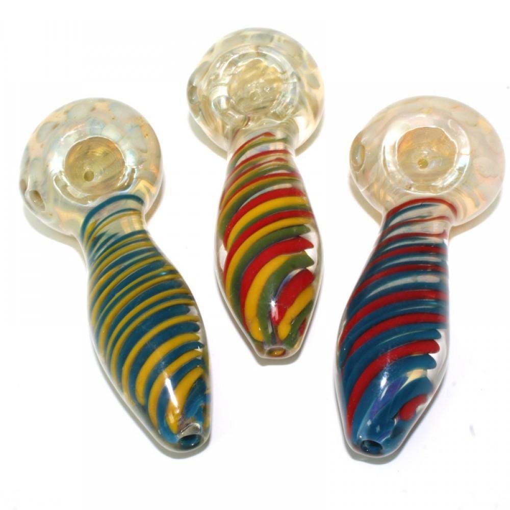 Multicolor Swirl Pipe w/ Clear Head (7276484395164)